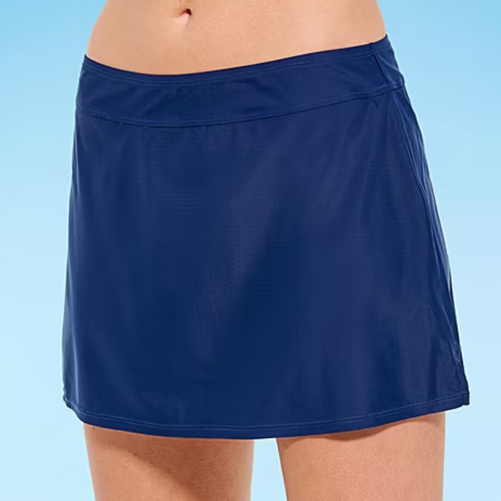 Swim Skirt 22W - Navy Blue Pull On Mynah Stretch Plus Size NWT
